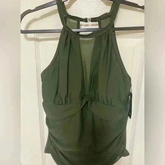 💚Womens one piece sexy green swimsuit size Large💚 - Picture 3 of 12